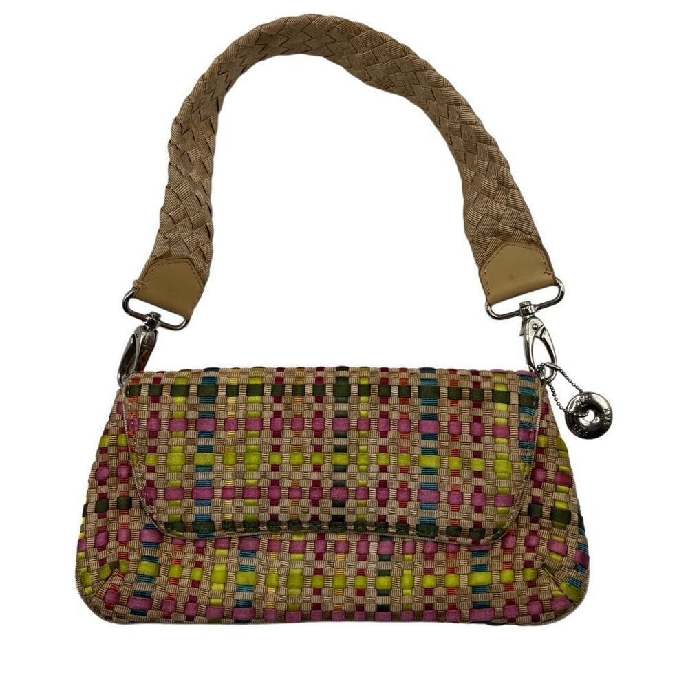 THE‎ SAK Pastel Spring Bouquet Ribbon Basket Weave Clutch Purse